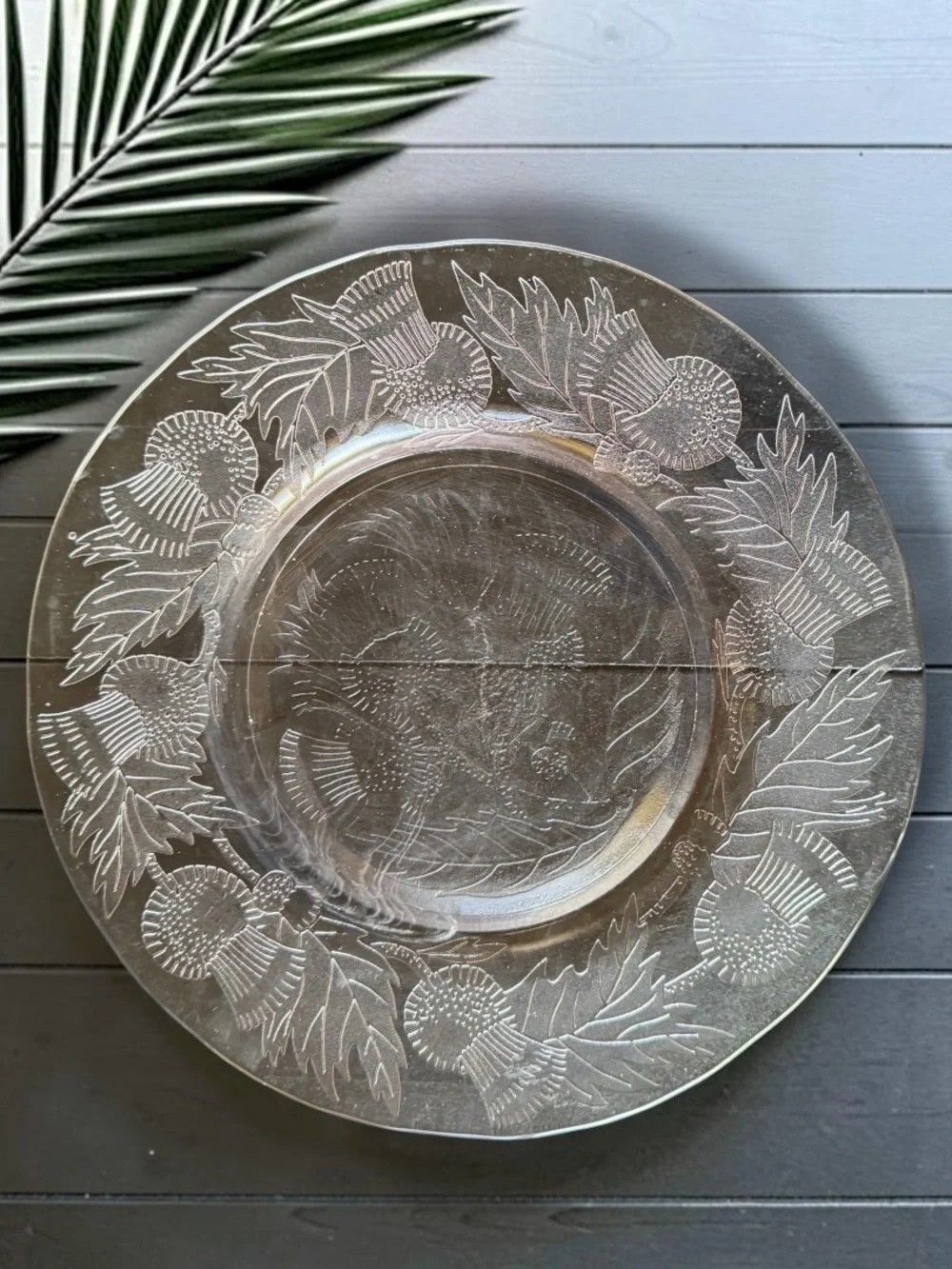 Vintage Macbeth-Evans Thistle Pink Depression Glass 8” Luncheon Plate Raised